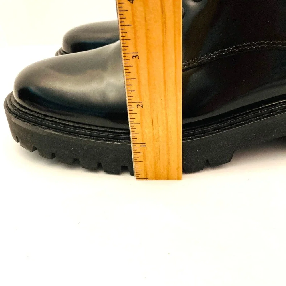 Maeve Anthropologie Platform Oxfords Womens 8 EU‎ 39 Black Leather Lug Sole - Picture 11 of 11